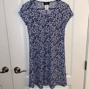 MSK Blue and White Floral Dress